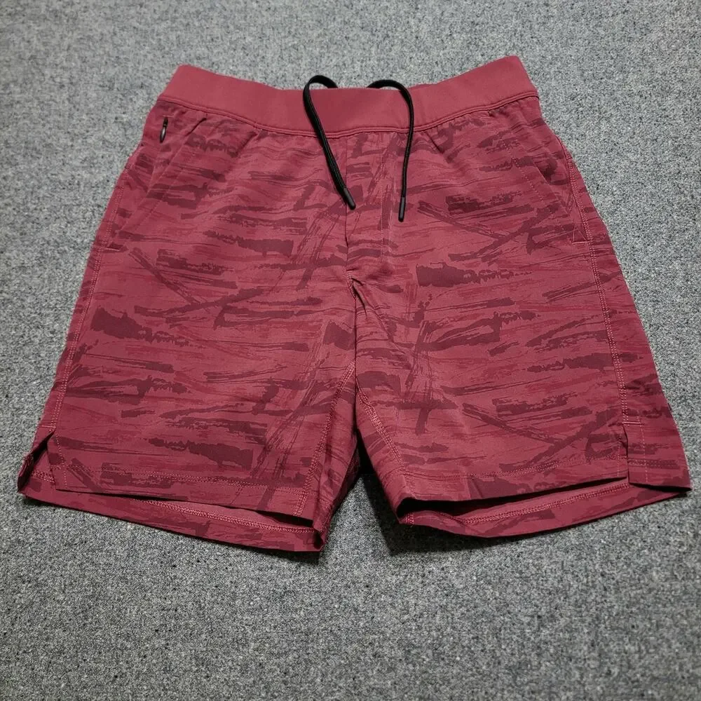 Public Rec Shorts Mens 30 Red Flex Lined Performance Stretch Elastic Waist 7
